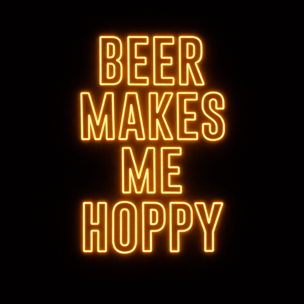Beer Makes Me Hoppy - LED Neon Sign