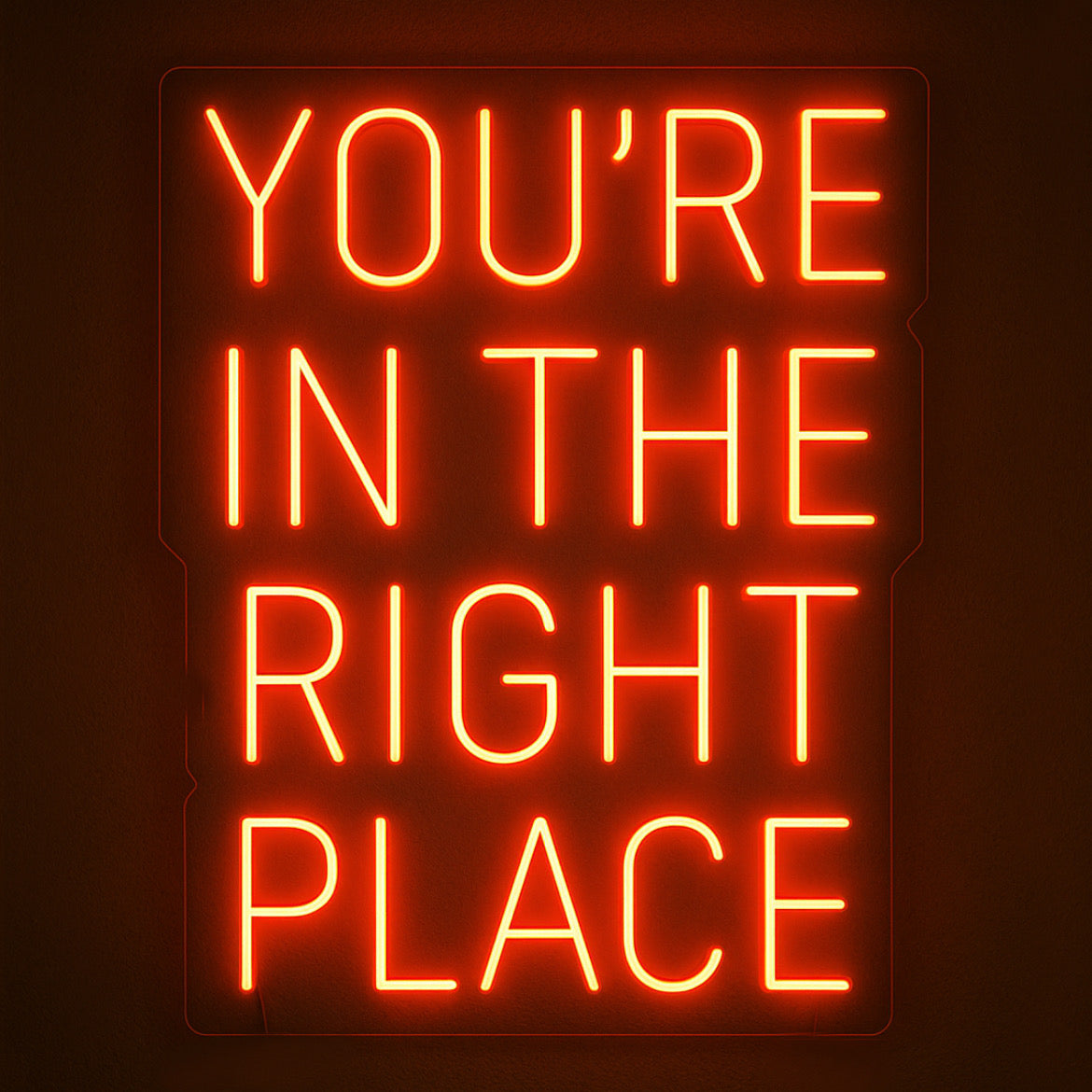 You're In The Right Place - LED Neon Sign