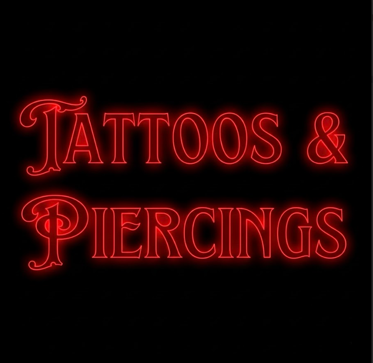 Tattoos & Piercings - LED Neon Sign