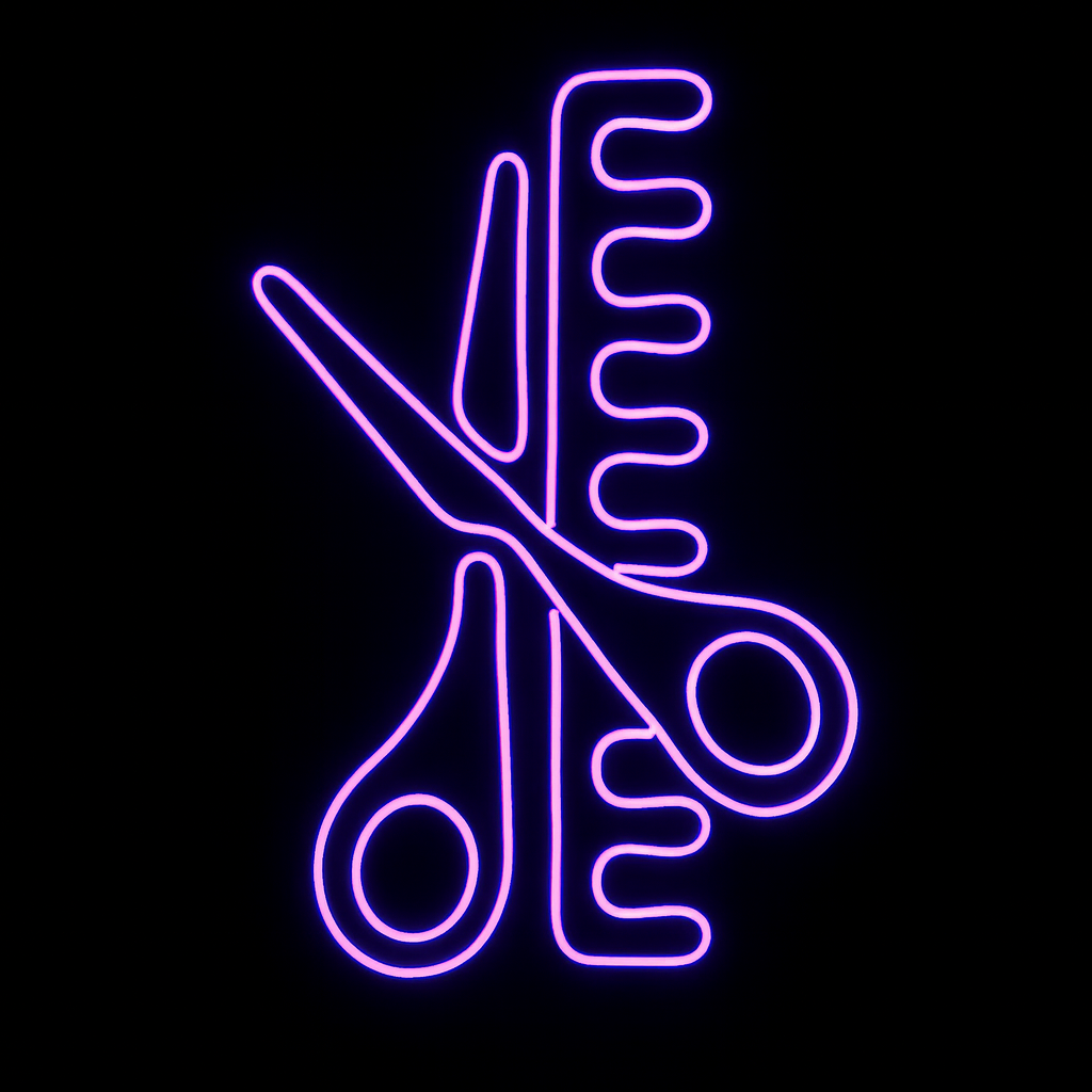 Scissor And Comb - LED Neon Sign