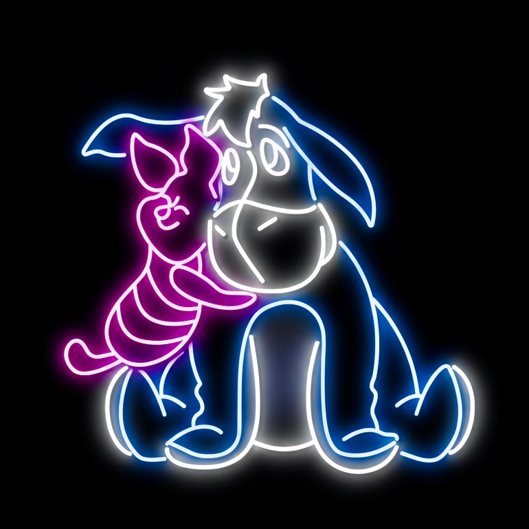Piglet &amp; Eeyore - LED Neon Sign